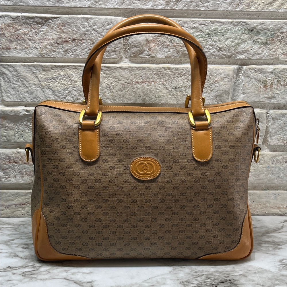 Gucci Vintage Boston Bag. Micro GG Mono. In Great UC